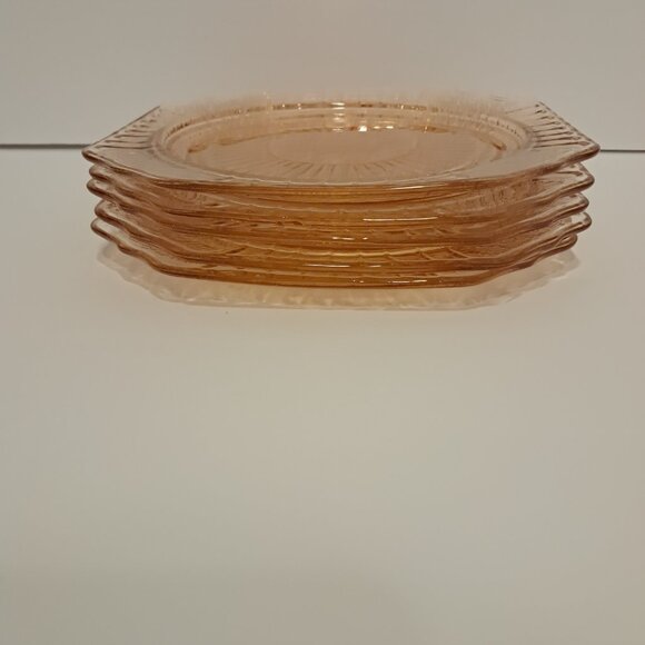Set of five vintage Anchor Hocking pink salad plates - Picture 6 of 8